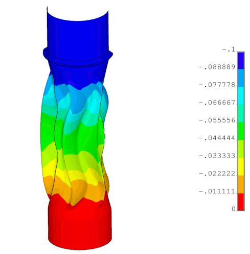 halbes Modell animiert hochgradig nichtlinearen FEM-Simulation Faltenbalg